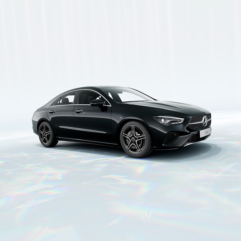 Um modelo CLA Coupé em ambiente fantasia.