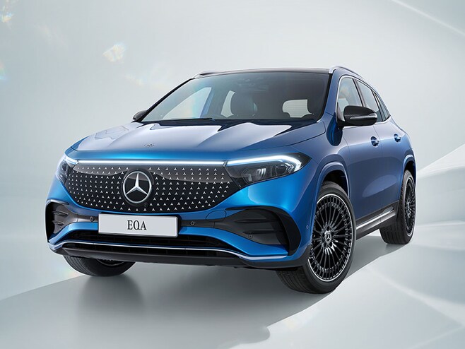 O EQA da Mercedes-Benz em área produzida digitalmente.