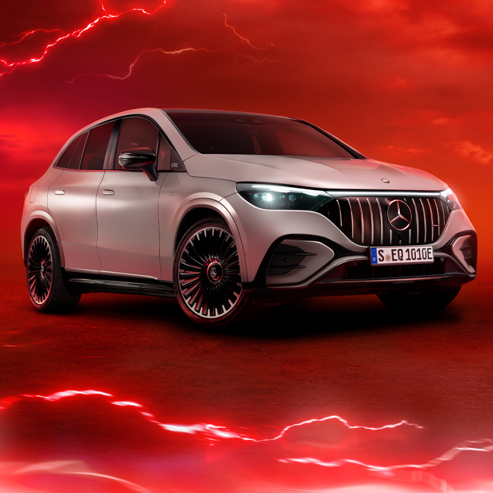 EQE SUV | Mercedes-AMG O EQE SUV da Mercedes-AMG em ambiente feito digitalmente.