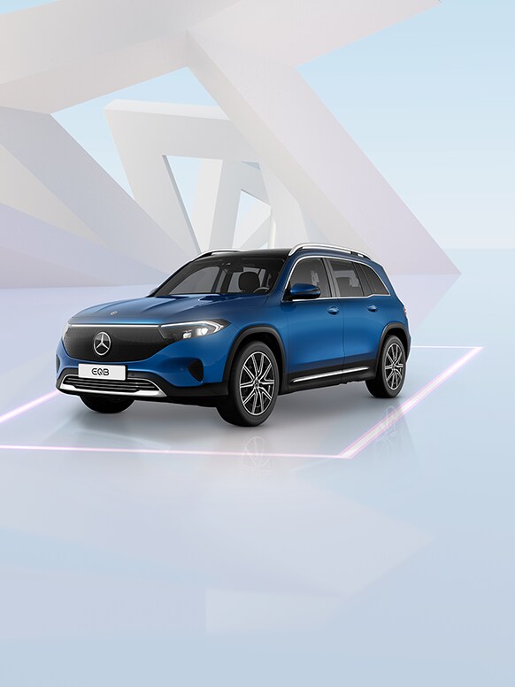 O EQB da Mercedes-Benz em área produzida digitalmente.