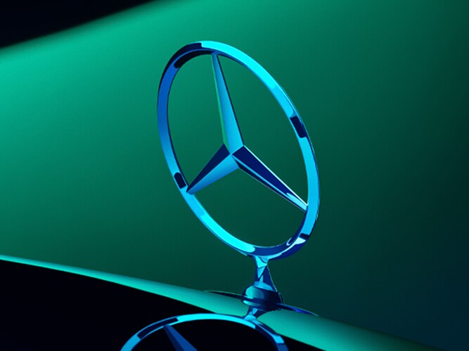 A estrela da Mercedes-Benz em foto produzida