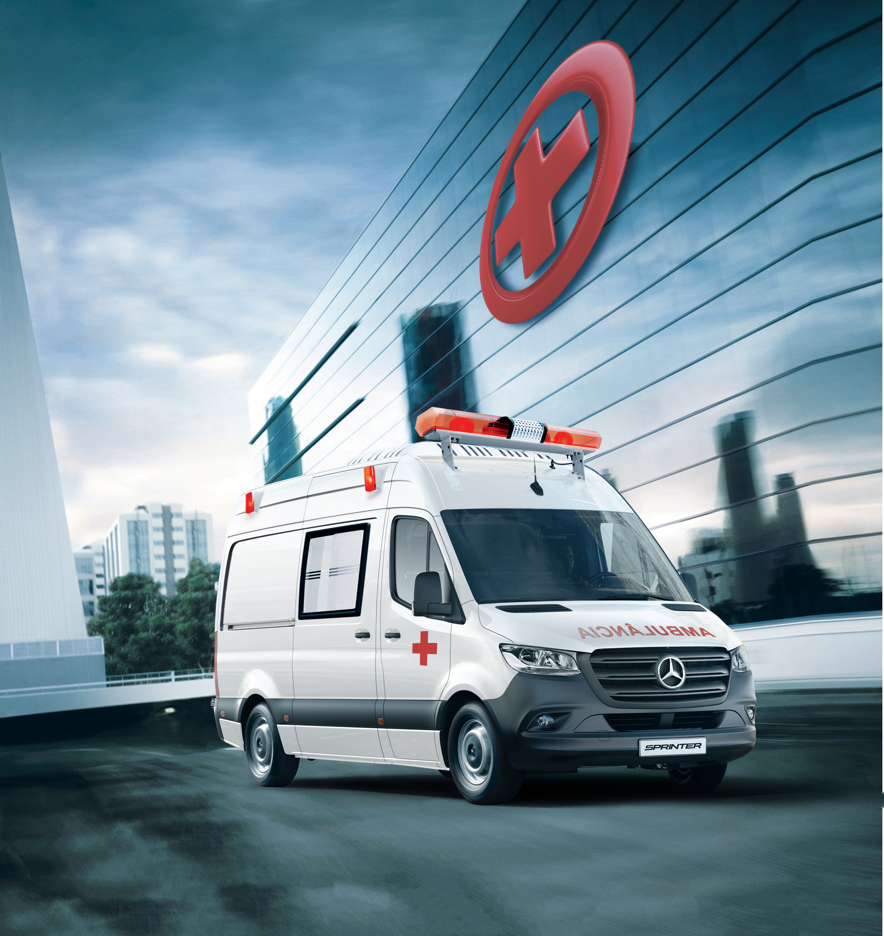 Sprinter Furgão - Mercedes-Benz Um modelo Sprinter Furgão no segmento de ambulância