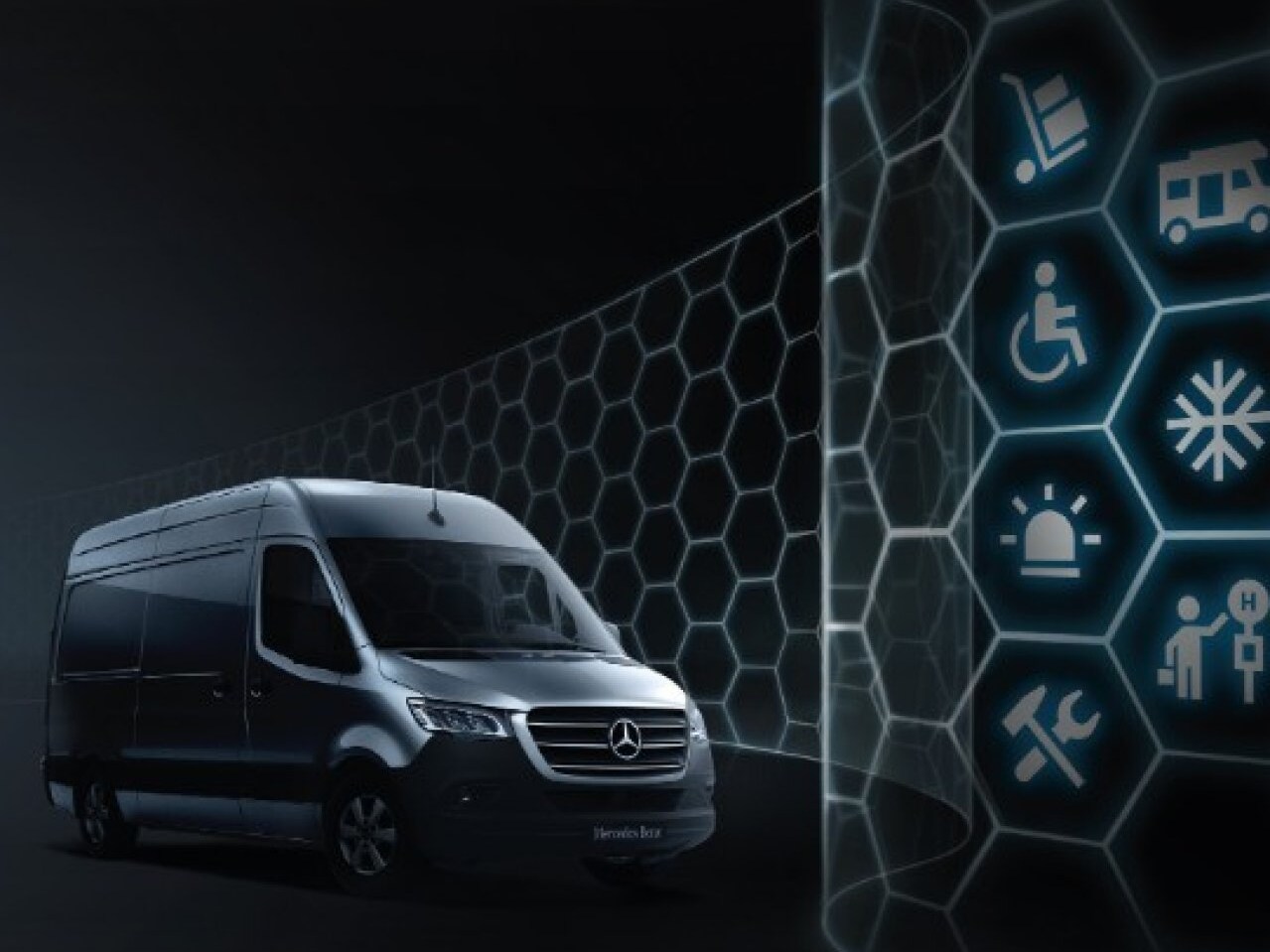 O furgão Sprinter da Mercedes-Benz com uma solução industrial da VanSolution.