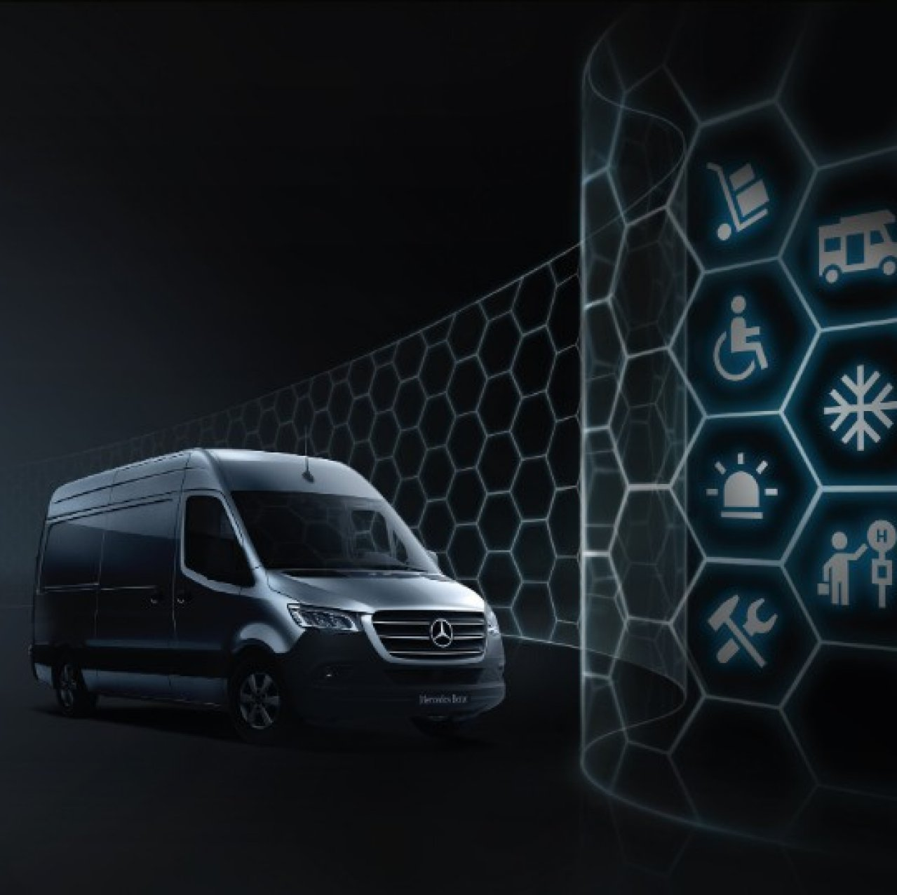 Transformações Sprinter | Sprinter Furgão | Mercedes-Benz O Sprinter Furgão da Mercedes-Benz com uma solução industrial da VanSolution.