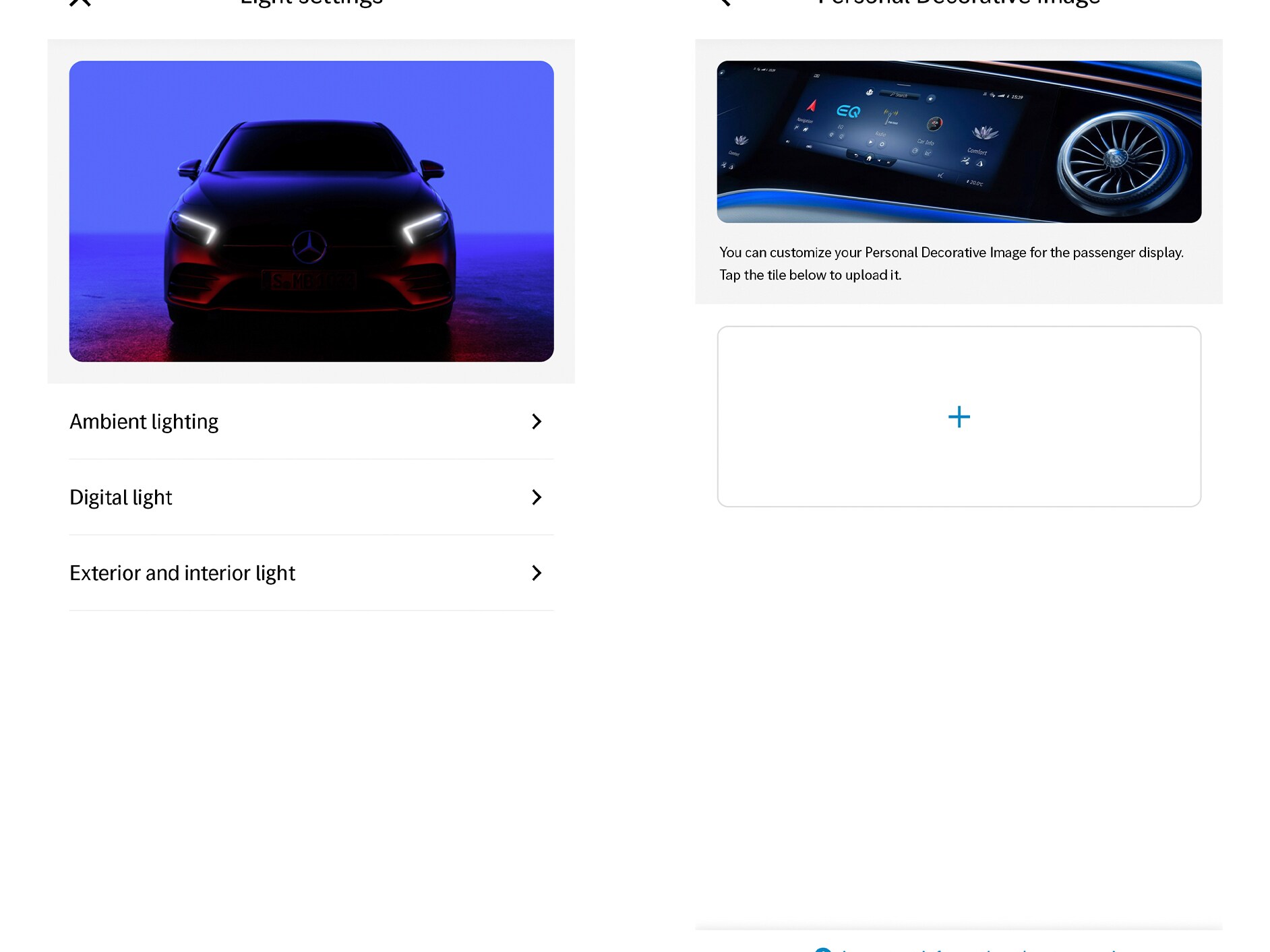 O display do sistema multimídia MBUX apresenta a personalização digital extra.