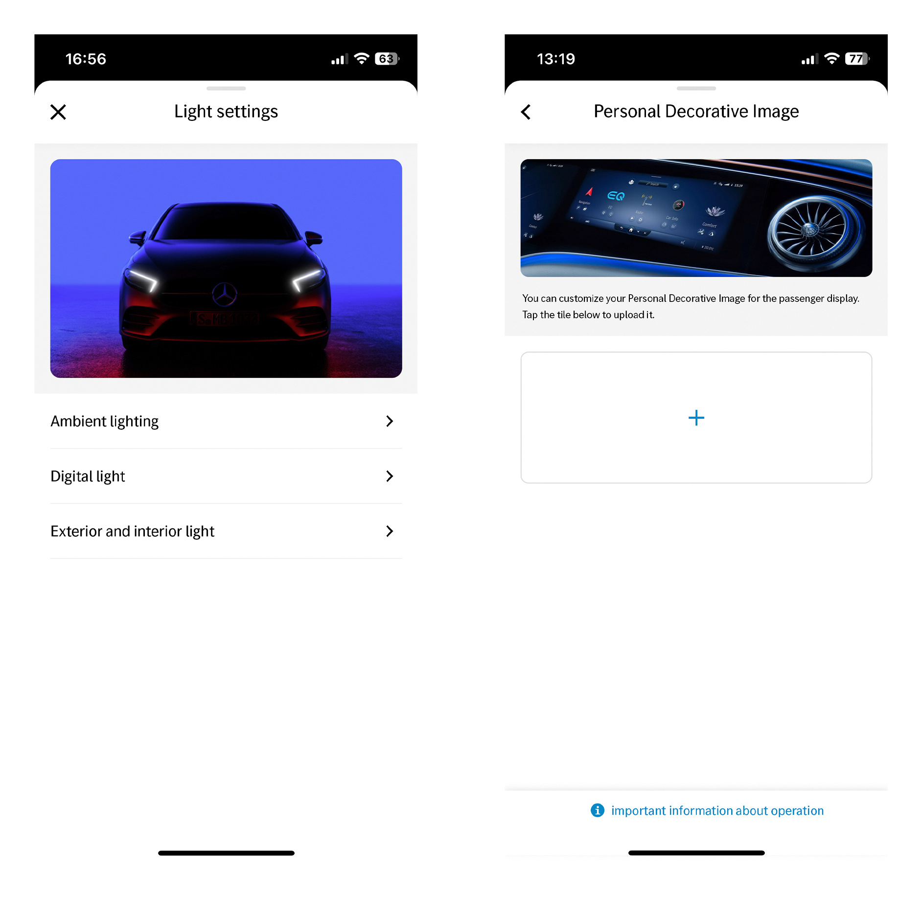 Personalização | Serviços Remotos | Mercedes-Benz O display do sistema multimídia MBUX apresenta a personalização digital extra.