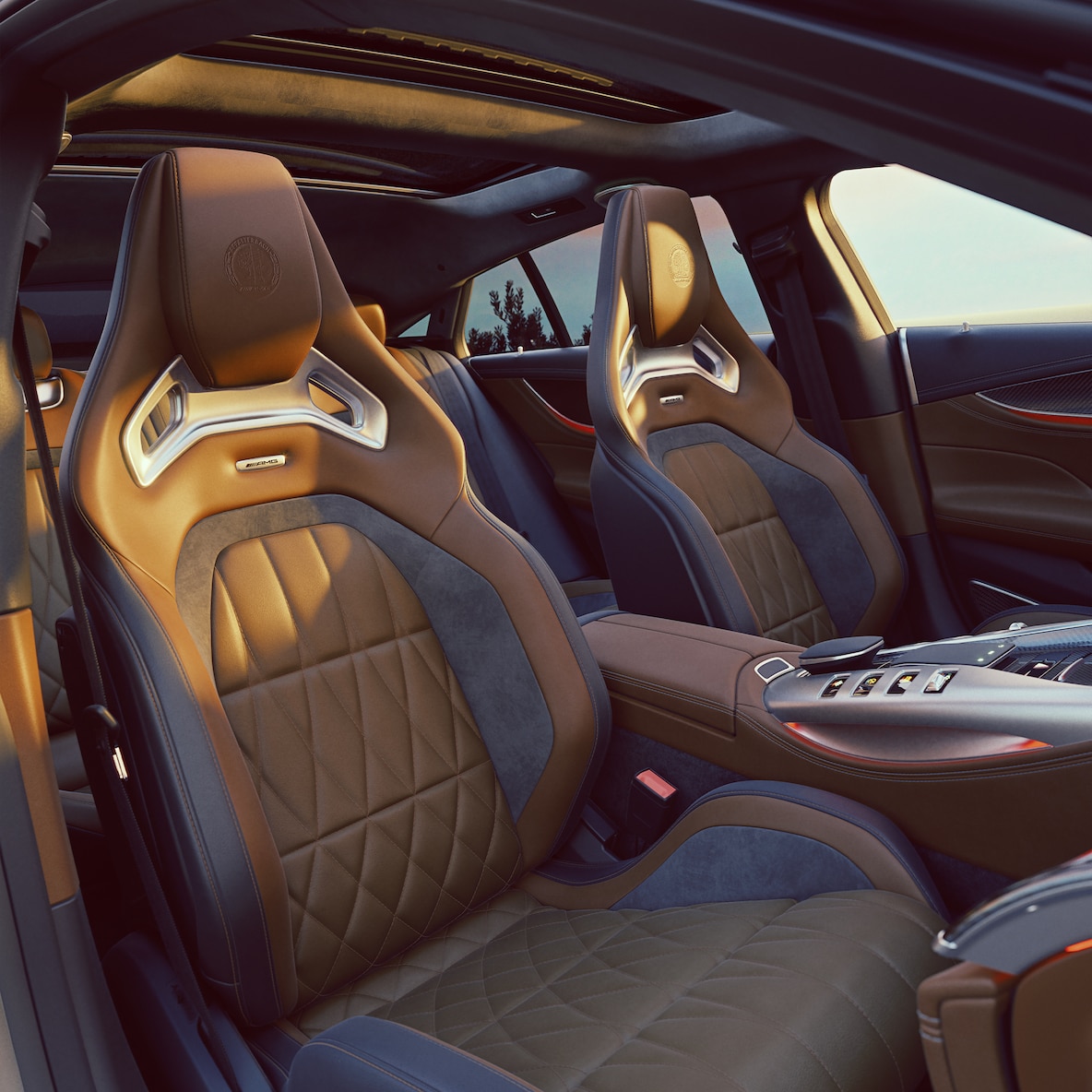 Opções AMG para o Mercedes-AMG Coupé de 4 portas ou acabamentos de pintura/recursos de interior MANUFAKTUR.