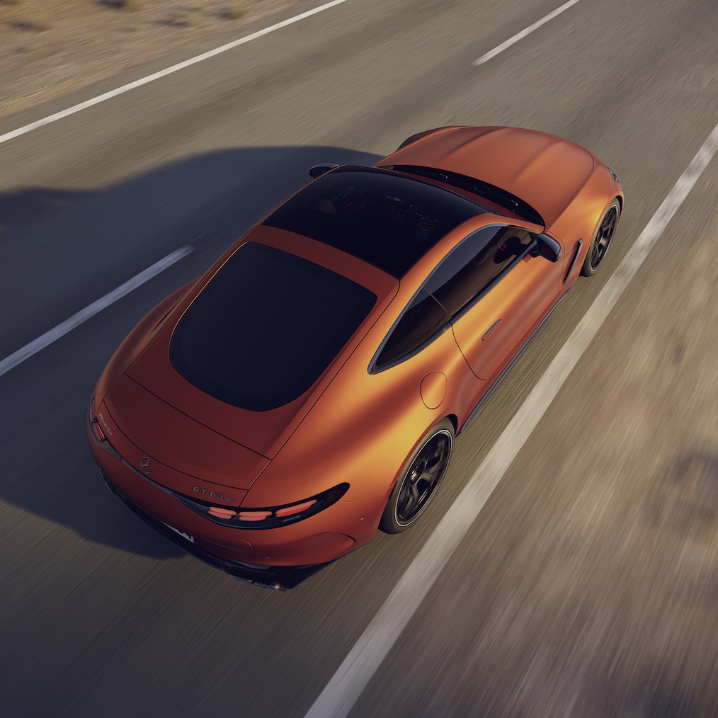 O motor V8 biturbo de 4,0 litros do Mercedes-AMG GT 63 S E PERFORMANCE Coupé.