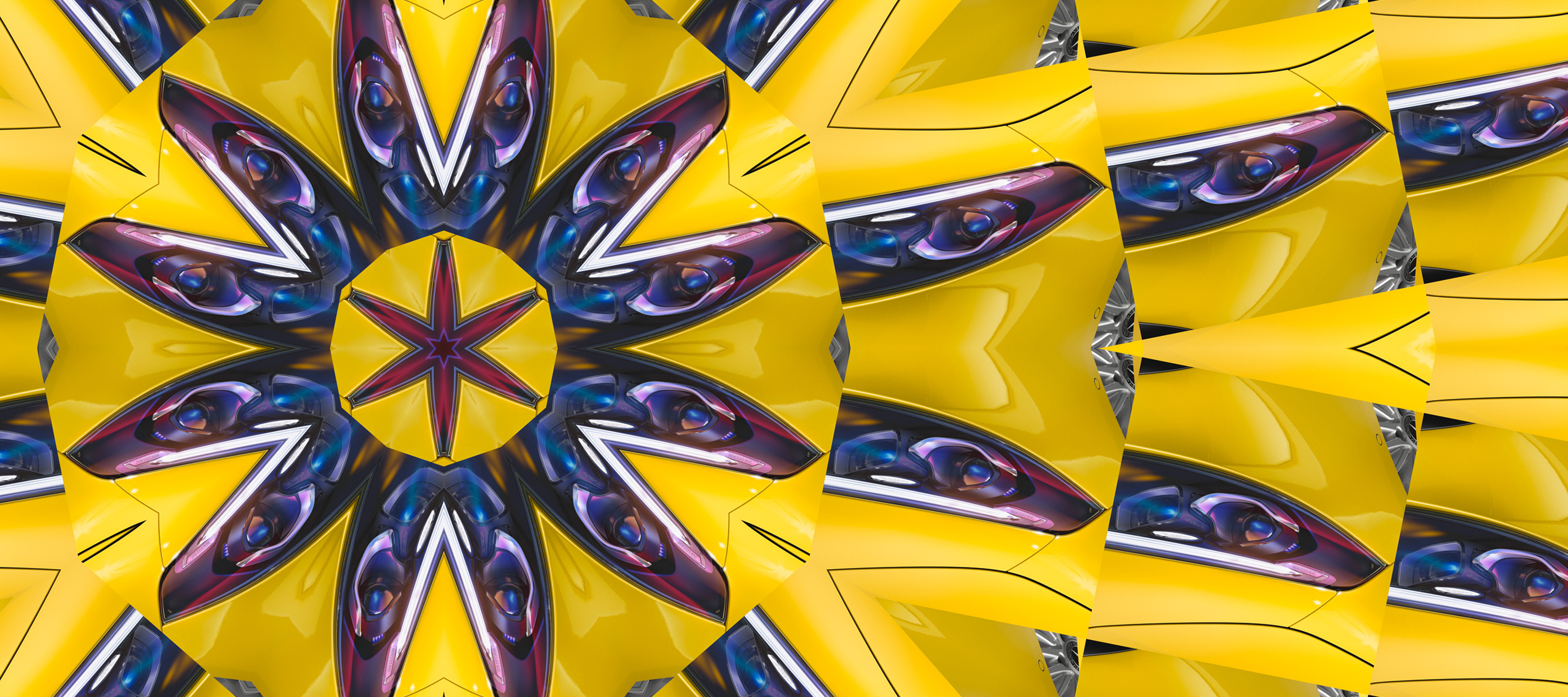 Mercedes-Benz | Online Store | Nova forma de comprar | Online Store | Comprar o seu veículo online A imagem apresenta a vista frontal de um Mercedes-Benz Classe A em uma representação caleidoscópica.