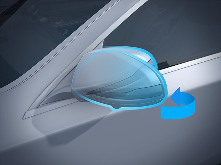 Uma representação gráfica do pacote de espelhos no EQS SUV da Mercedes-EQ.