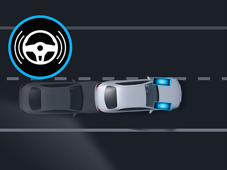 O assistente de manutenção da trajetória ativo no novo Mercedes-Benz GLA.
