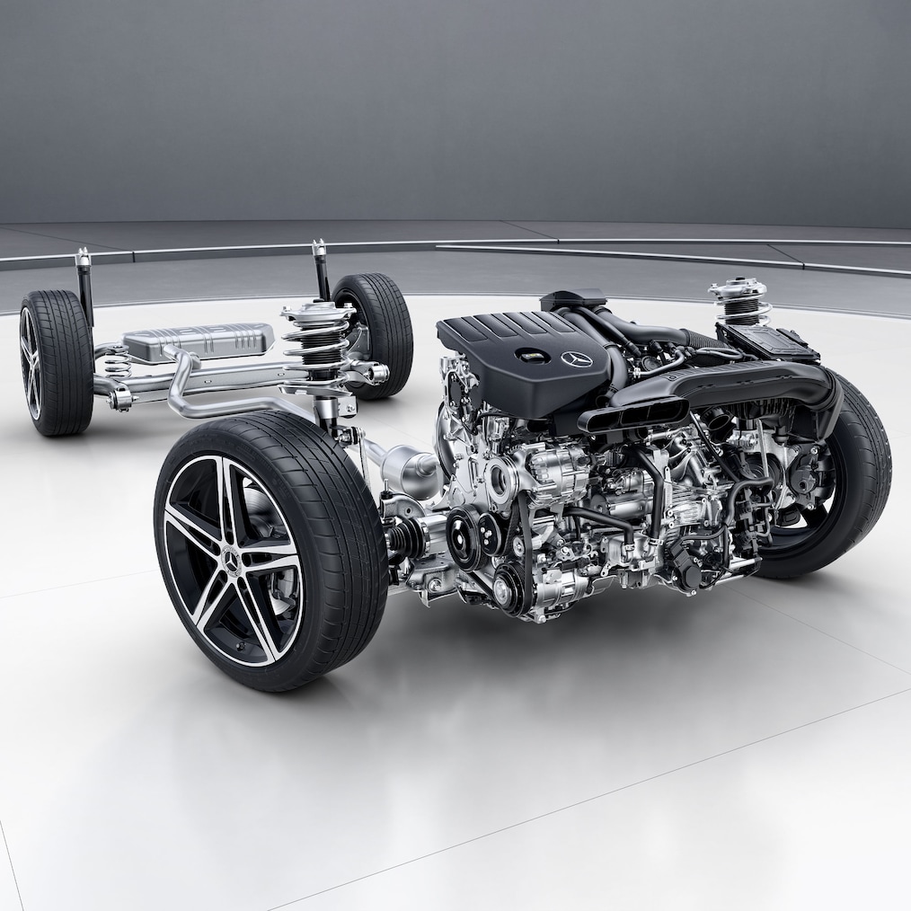 A suspensão conforto no GLB da Mercedes-Benz.