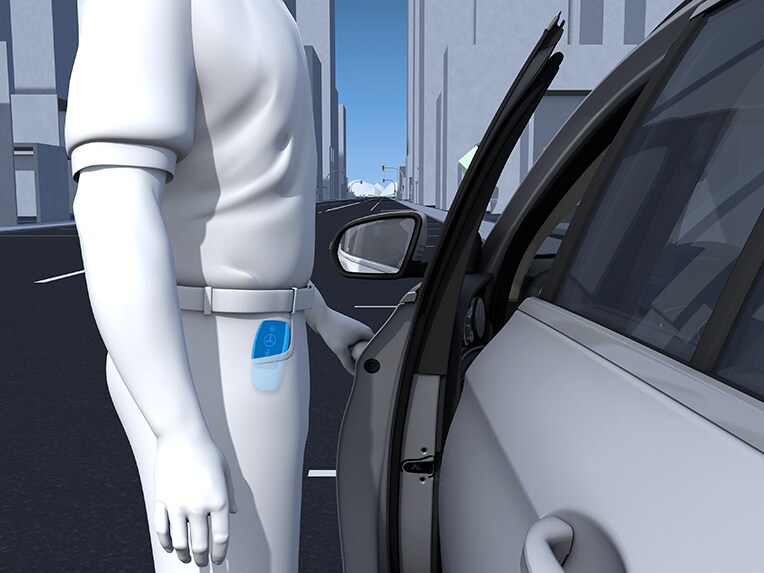 Representação gráfica do KEYLESS-GO no novo GLC da Mercedes-Benz.
