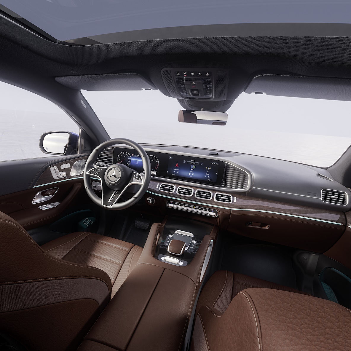 O interior do Mercedes-Benz GLE Coupé.