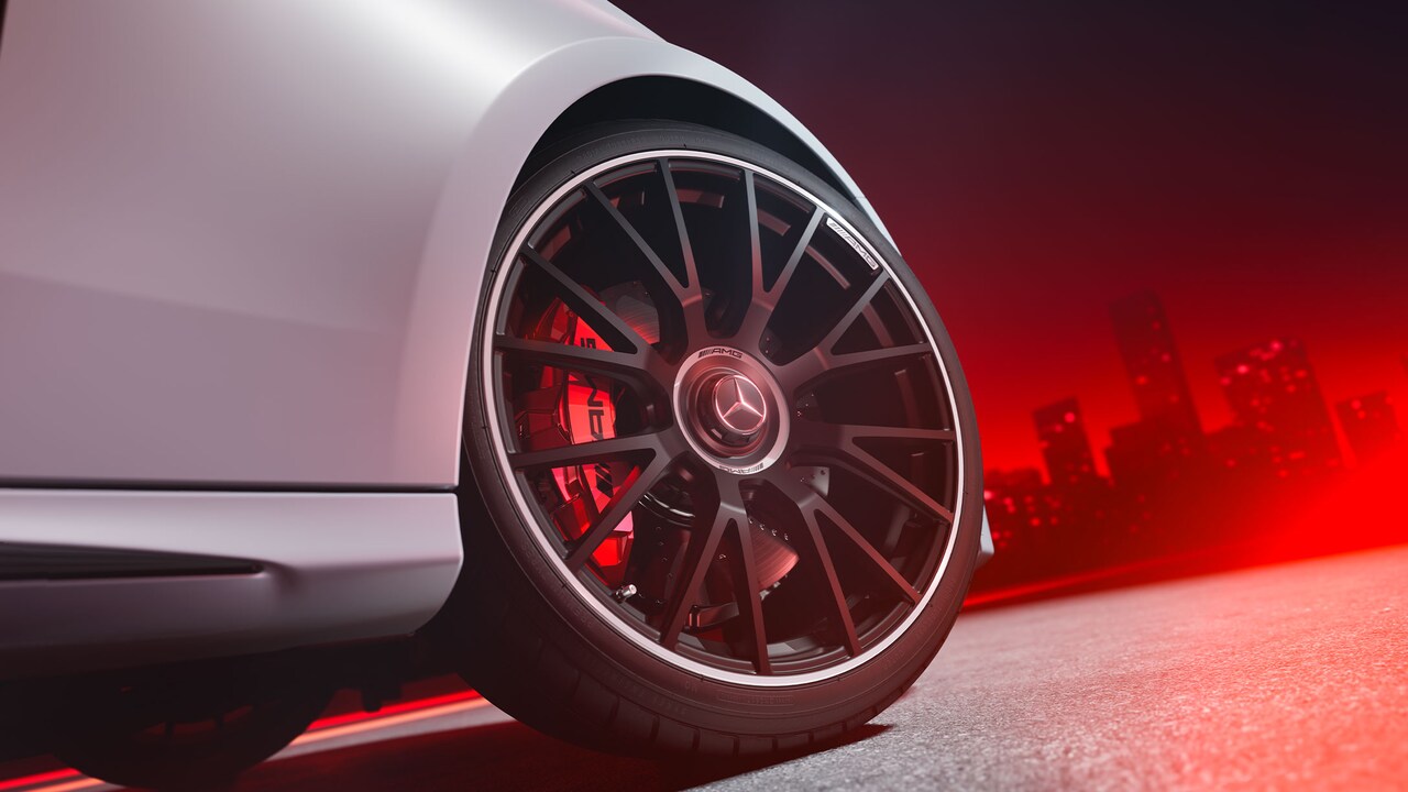 O visual esportivo da Mercedes-AMG.