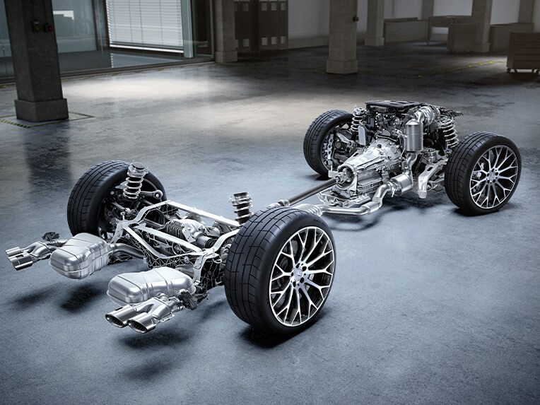 A ilustração do rendimento da Mercedes-AMG.