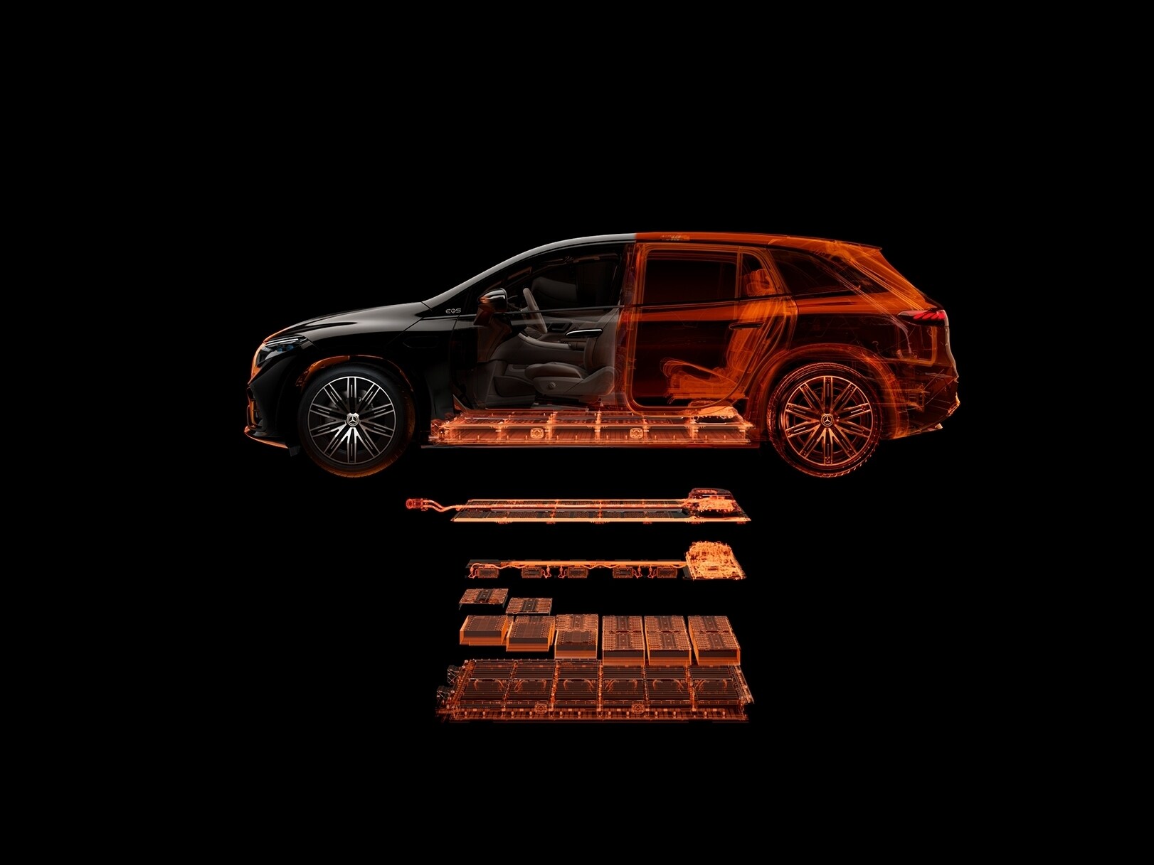 Detalhamento da bateria de um veículo elétrico.