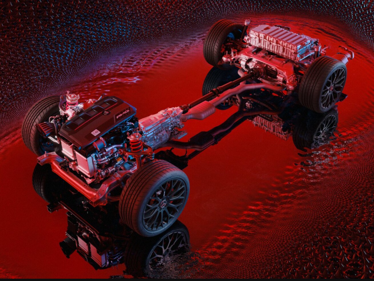 Arquitetura da carroceria do Mercedes-AMG e-model