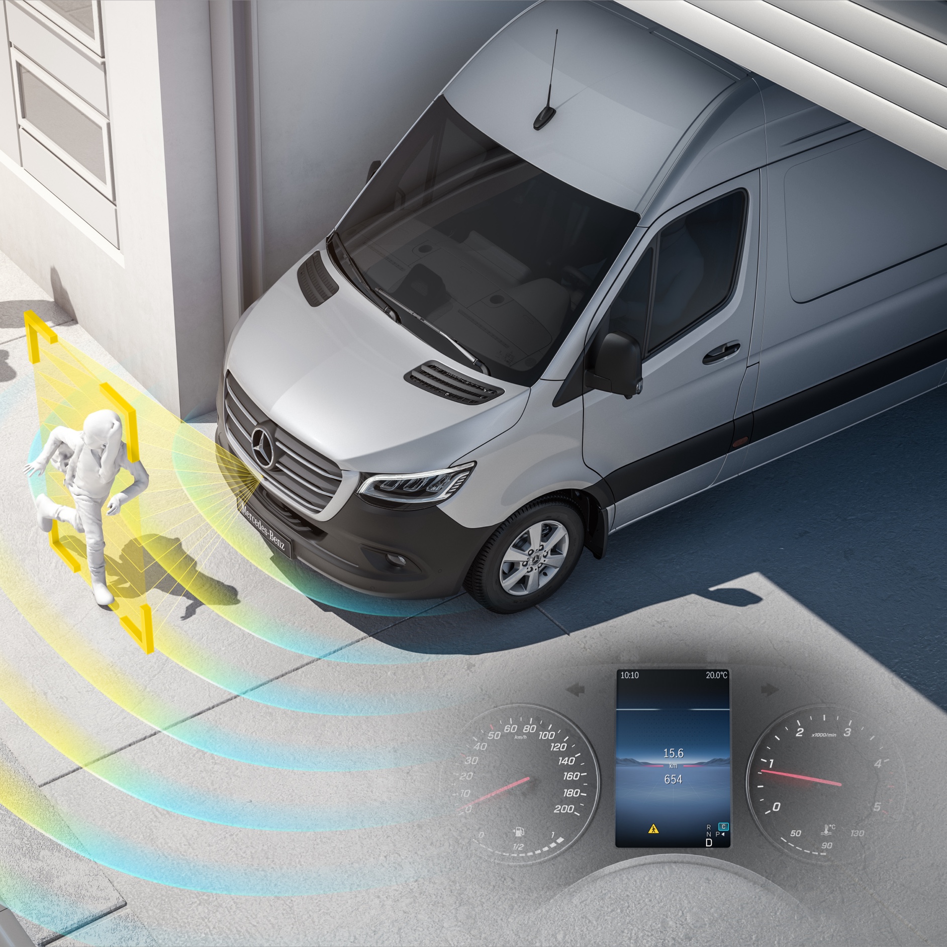 Sistema de Assistente de informação de partida (MOIS) | Sprinter Furgão | Mercedes-Benz O sistema de Assistente de informação de partida (MOIS) para o Sprinter Furgão da Mercedes-Benz.