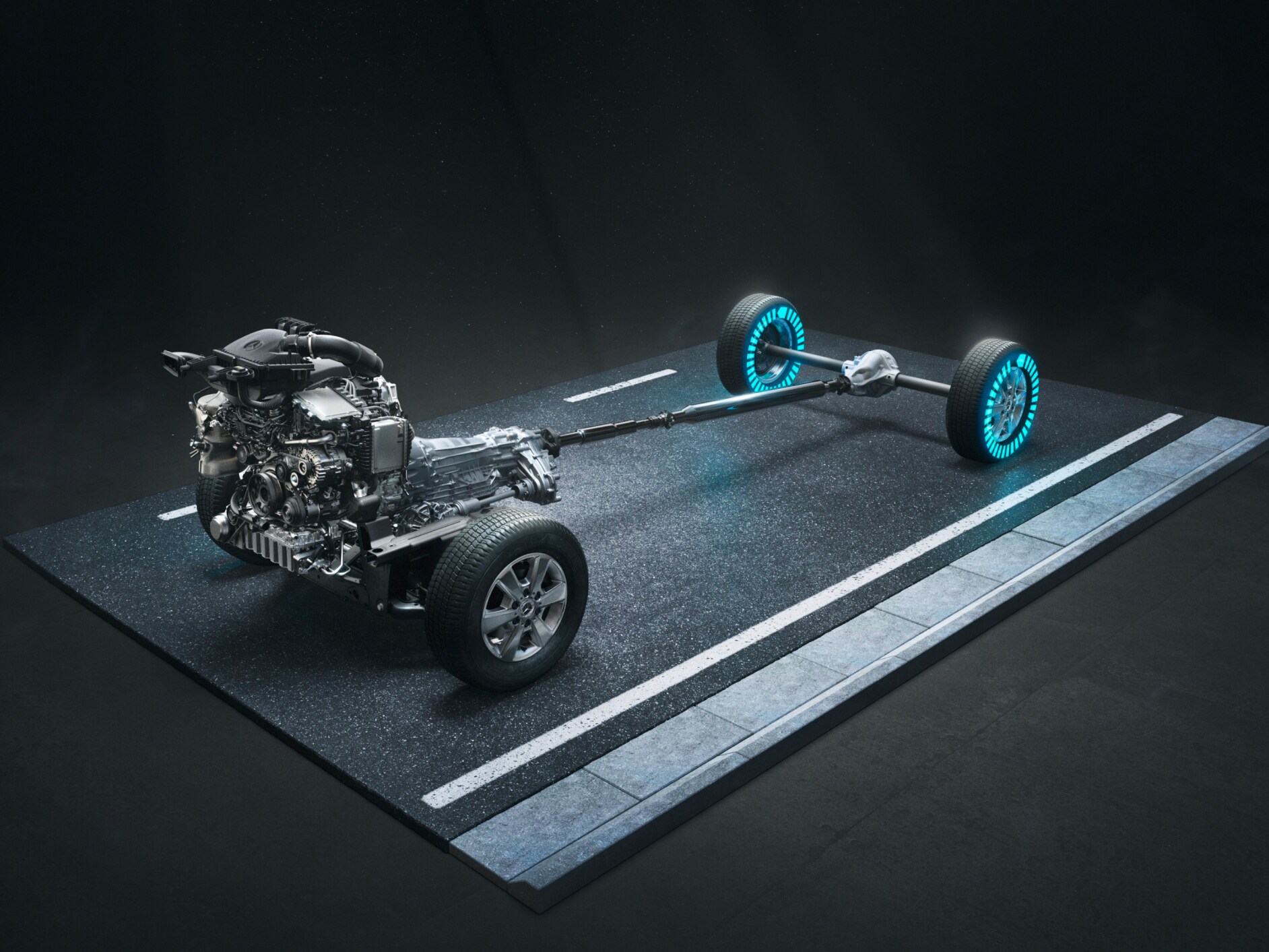 A tração total 4x4 com torque-on-demand do Sprinter Furgão.