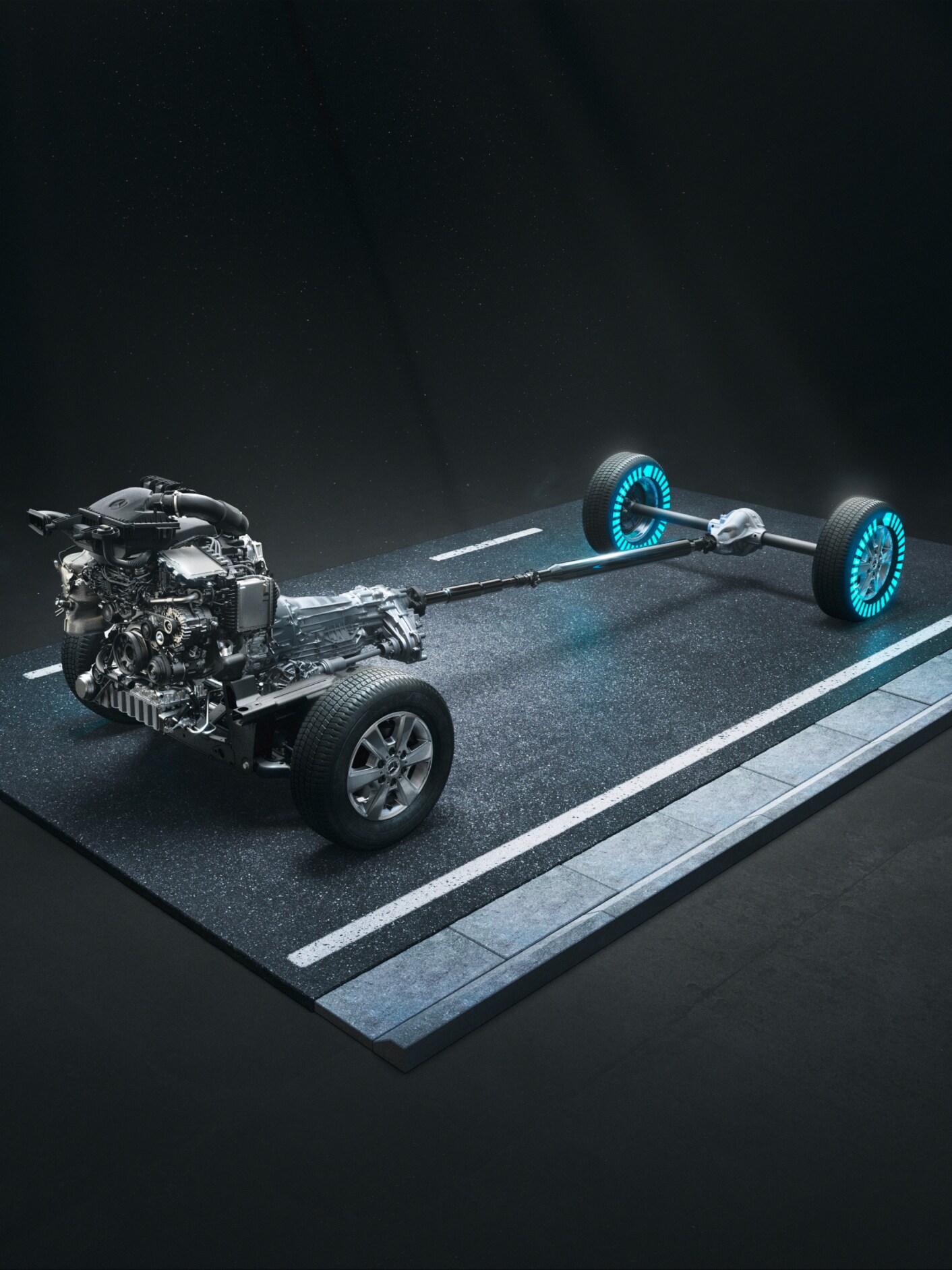 A tração total 4x4 com torque-on-demand do Sprinter Tourer.